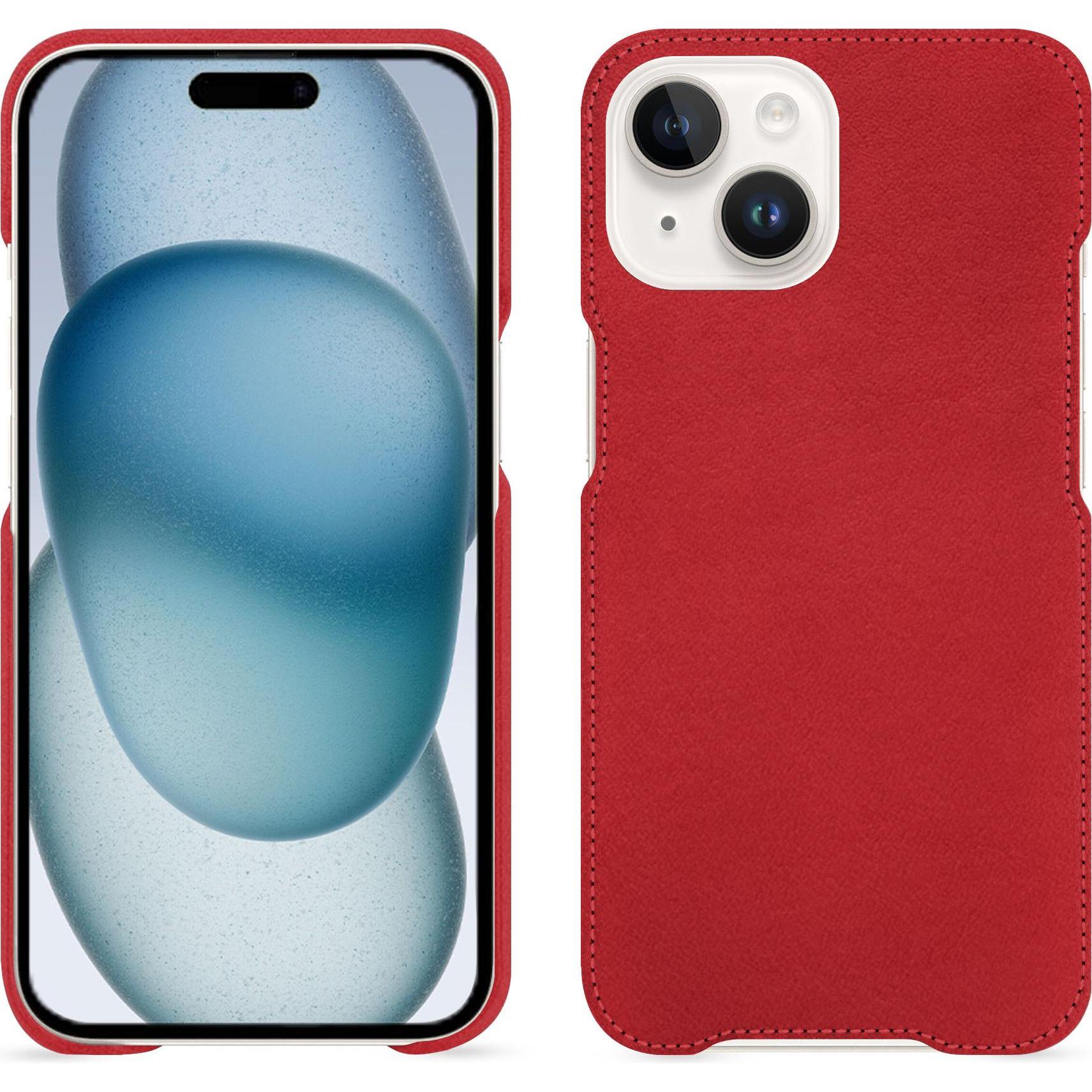 Noreve Lederschutzhülle (Apple iPhone 15), Smartphone Hülle, Rot