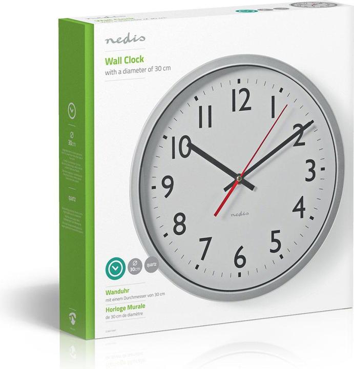Image du produit Nedis Horloge murale, 30 cm, blanc (30 cm)