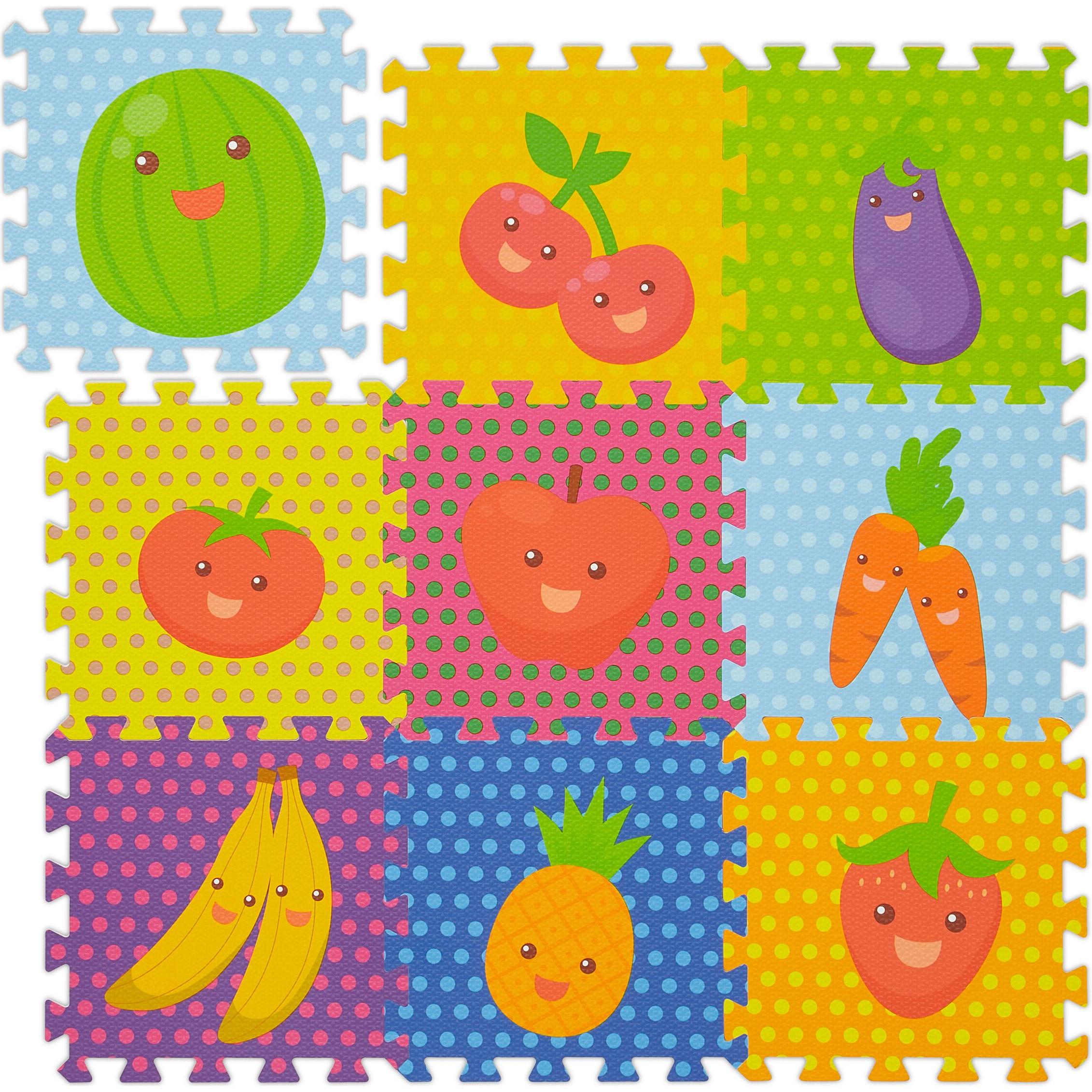 Relaxdays, Spielteppich + Spielmatte, Puzzlematte (30 x 30 x 1 cm)