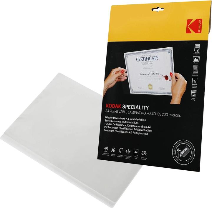 Produktbild Kodak A4 Laminierfolie 10 Stück, 200 microns, glänzend (A4, 10 Stück, 200 µm)