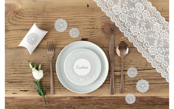 Actual product image Partydeco Fabric lace 15 x 900 cm, White