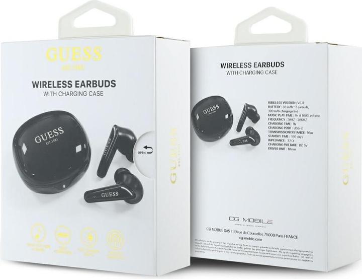 Image du produit Guess Headphones TWS Flat Classic Logo Electroplated black (4 h, Sans fil)