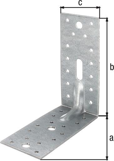 Produktbild Alberts Schwerlast-Winkelverbinder m. Sicke 150 x 150 x 65 mm, sendzimirverzinkt, 1 Stck (Winkelverbinder, 25 Stk.)