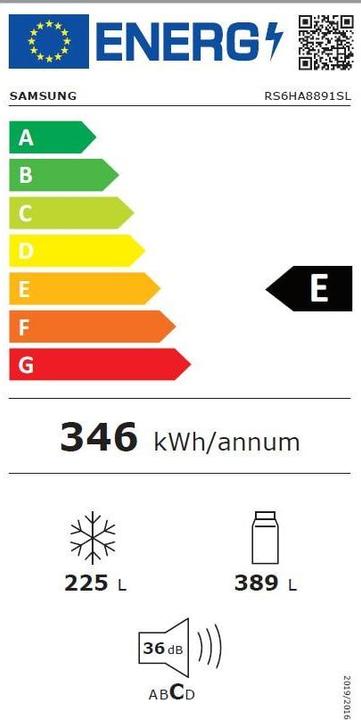 Etichetta energetica Samsung RS8000 Family Hub (614 l)