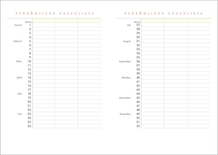 Produktbild Heye Tagebuch-Agenda Lady (A5, 1 Woche / 1 Seite)