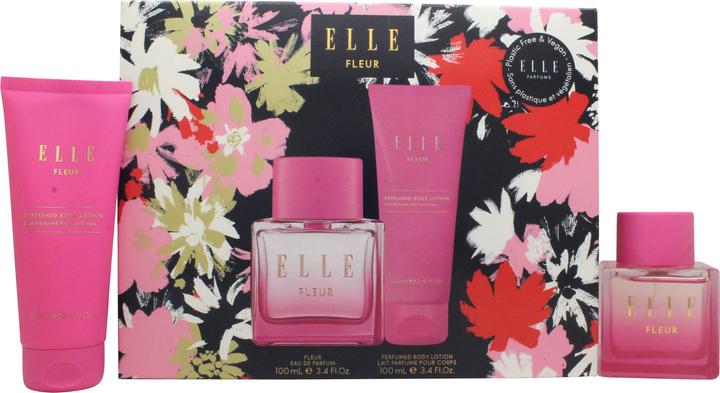 Actual product image Elle Fleur 2 Piece Gift Set: Eau De Parfum 100ml - Body Lotion 100ml (Perfume set)