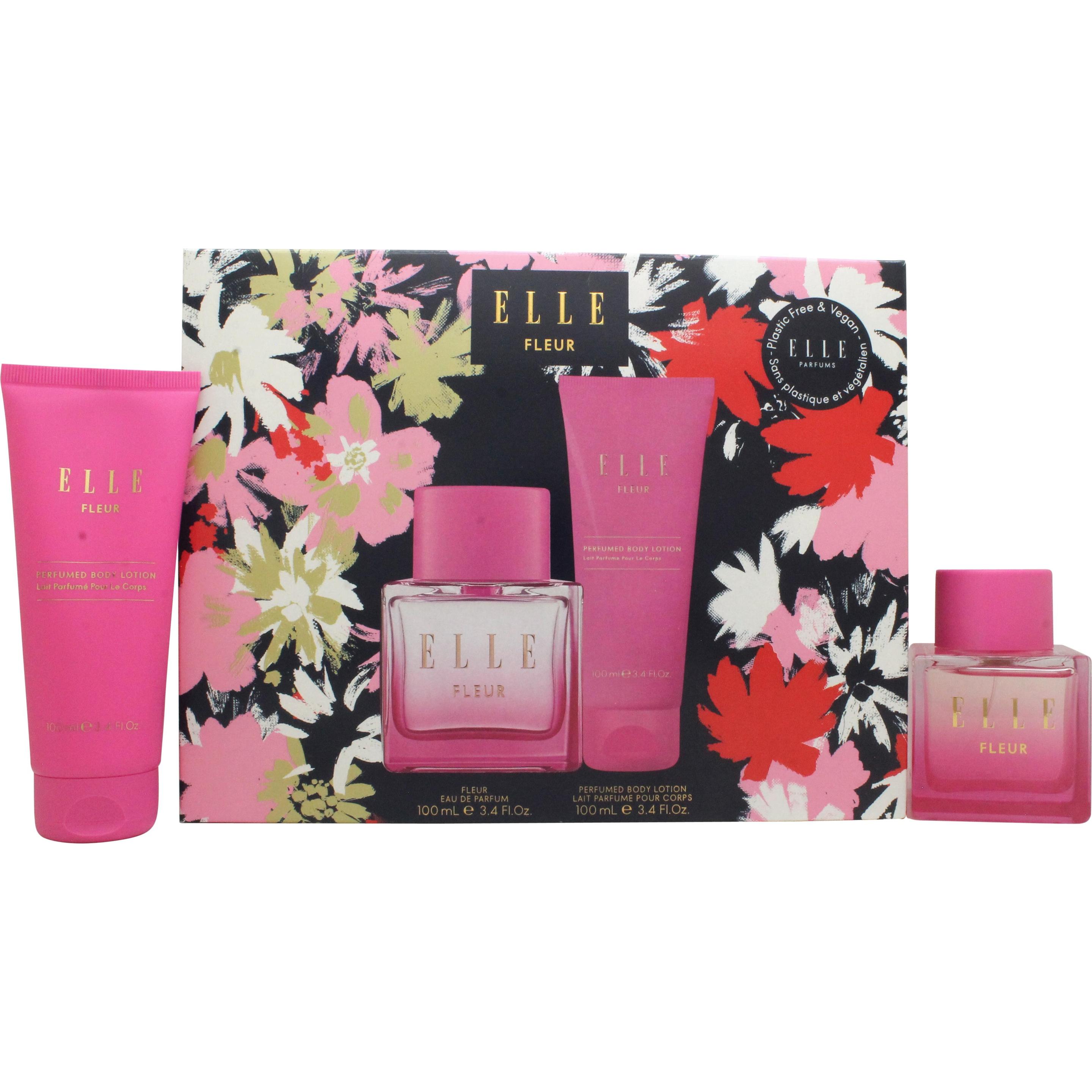 Elle Fleur 2 Piece Gift Set: Eau De Parfum 100ml - Body Lotion 100ml (Parfum Set) (4869788)