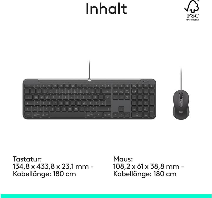 Actual product image Logitech MK620 Combo for Business (CH, Cable)