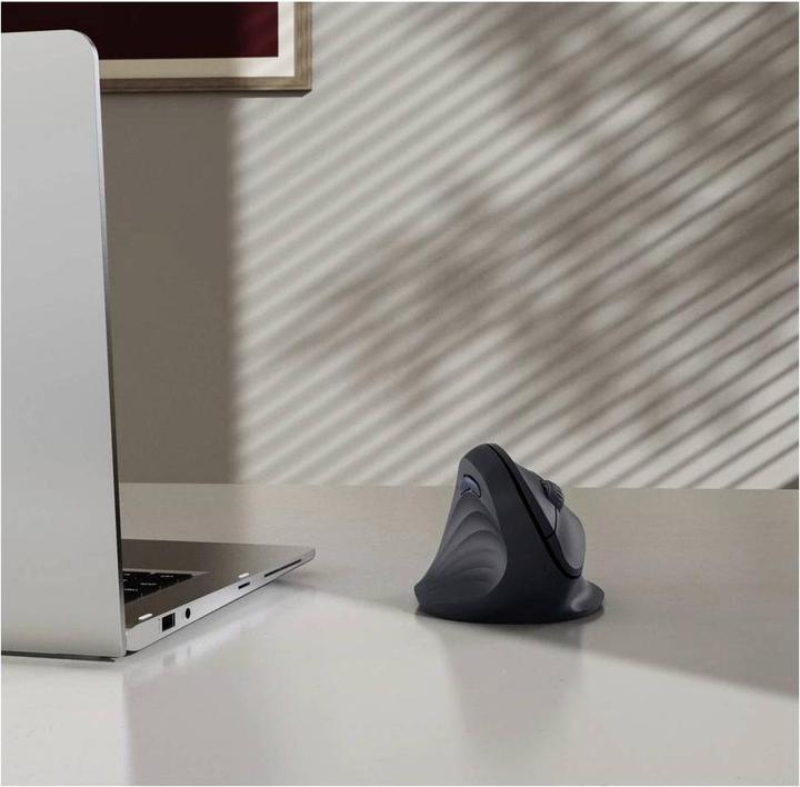 Actual product image Hama Vertikale, ergonomische Linkshänder-Maus „EWM-500L“, Funk, 7 Tasten,Schwarz (Wireless)