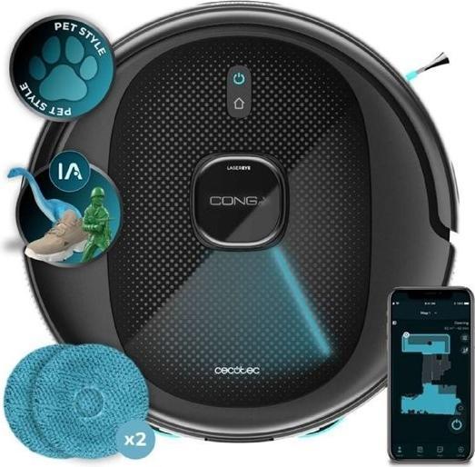 Cecotec Conga 9990 AI Spin Revolution Ultra Power (10000 Pa, Panni di pulizia (rotanti))