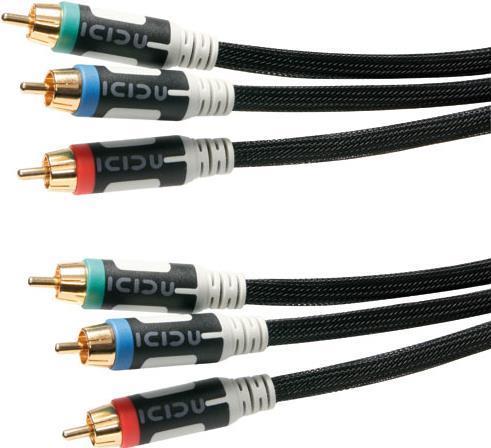 Image du produit Icidu V-707472 Câble vidéo composante (YPbPr) 3 m 3 x RCA Noir (3 m)
