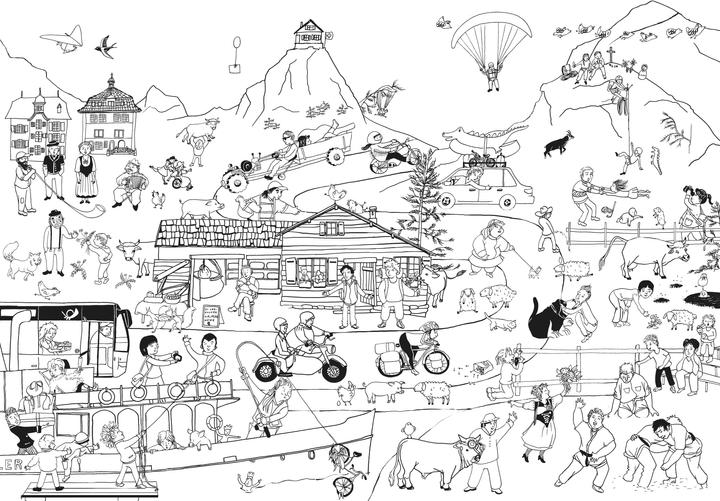 Immagine prodotto Mein Schweiz Ausmalwimmelbuch