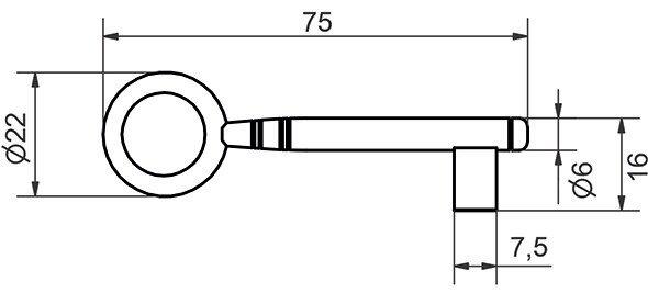 Actual product image Heusser Numeric key for cabinet locks 2407