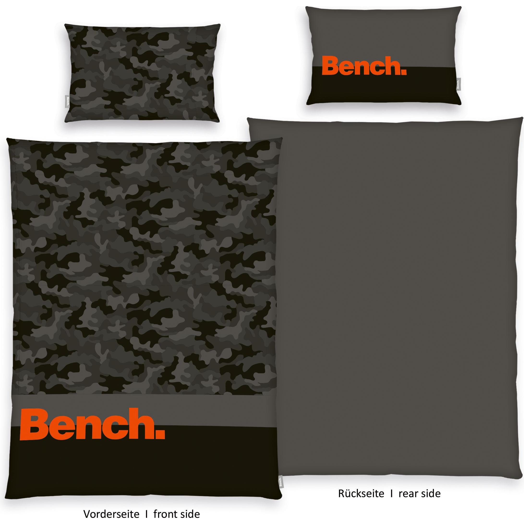 Herding, Bettwäsche, Klaus GmbH Bettwäschegarnitur Bench Camouflage Anthrazit (Duvetbezug, 160 x 210 cm)