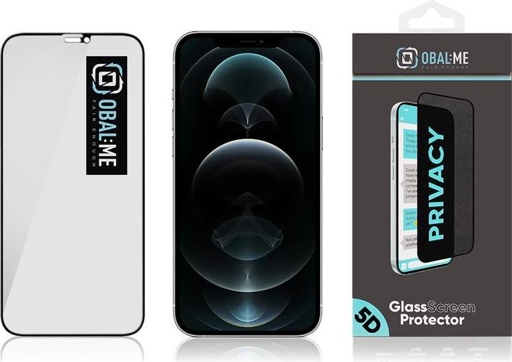 Actual product image Obal:Me Privacy 5D Glass Screen Protector for Apple iPhone 12 Pro Max Black (1 pcs., Apple iPhone 12 Pro Max)