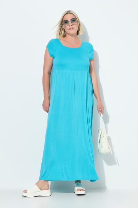 Produktbild Ulla Popken Kleid, A-Linie, gesmokt, Carré-Ausschnitt, Halbarm (54)
