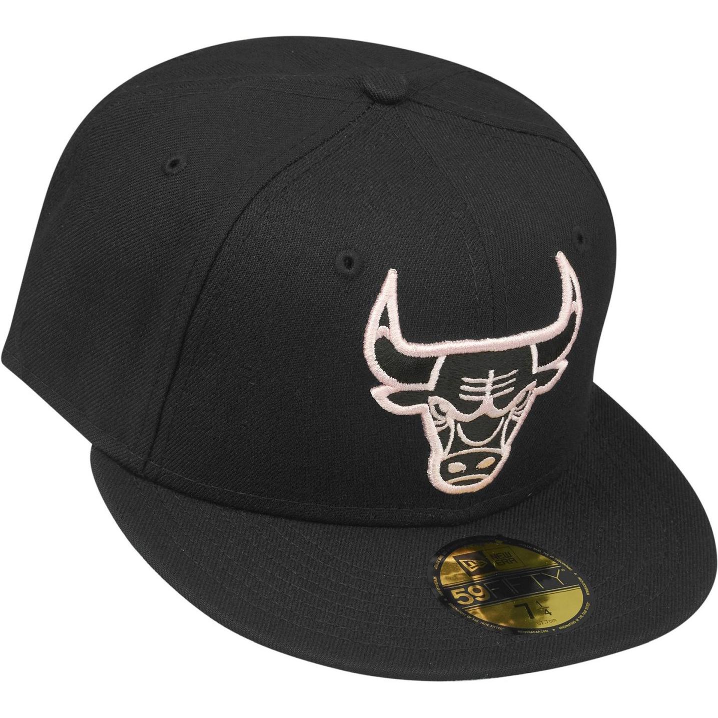 Thumbnail - New Era, Herren, Cap, 59Fifty Cap - Chicago Bulls schwarz / rosa - 7 7/8, Schwarz, (7 7/8)