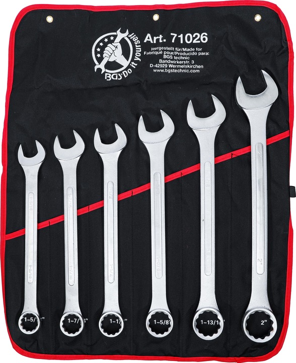 Actual product image BGS Combination Spanner Set XXL Inch Sizes 1-5/16" - 2" 6 pcs. (1.5/16")
