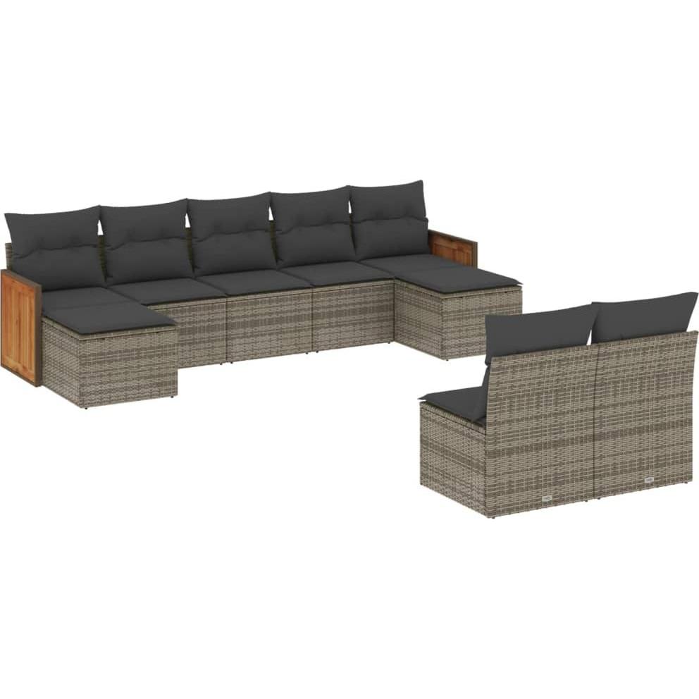 VidaXL, Gartenlounge, 10-tlg. Garten-Lounge-Set mit Kissen