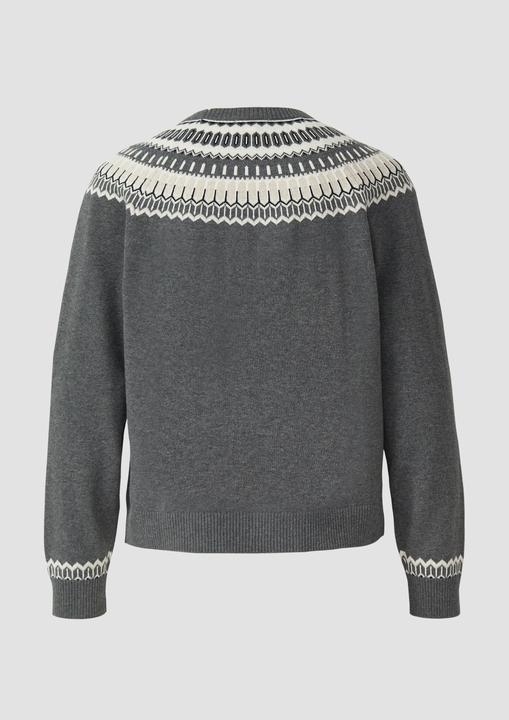 Produktbild s.Oliver Strickpullover Feinstrickpullover mit Norwegermuster (46)