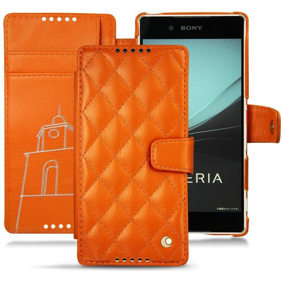 Noreve Lederschutzhülle Wallet (Sony Xperia Z4/ Z3+), Smartphone Hülle, Grau