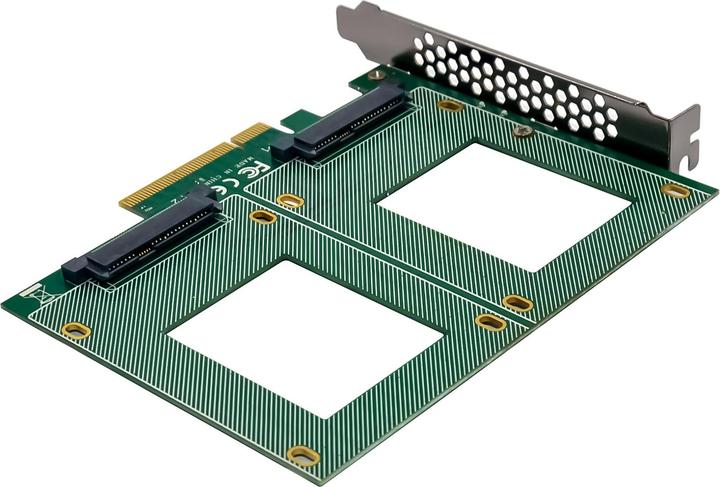 Produktbild InLine PCIe Karte zu 2x intern U.2 NVMe SFF-8639 – Bifurcation