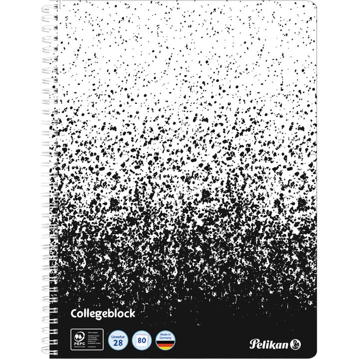 Image du produit Pelikan Bloc-notes à spirale A4 80 feuilles linéature 28 motif Color Edition noir/blanc (A4, Quadrillé, Couverture rigide)