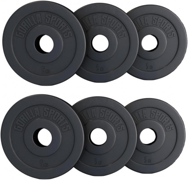 Actual product image Gorilla Sports Weight plate set (6 x 5 kg)