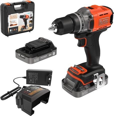 Productafbeelding Black & Decker Black&Decker accuboormachine 18V 2x2Ah,2G,Kof BCD382D2XK (Oplaadbare batterij)