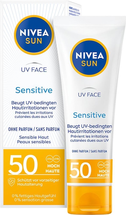 Immagine prodotto NIVEA Sensibile ai raggi UV (Crema solare viso, SPF 50, 50 ml, 69 g)