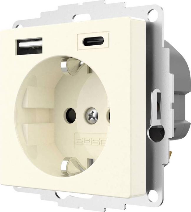 Actual product image 2USB 2U-449535 Socket outlet with earthing contact and USB charging output, increased contact