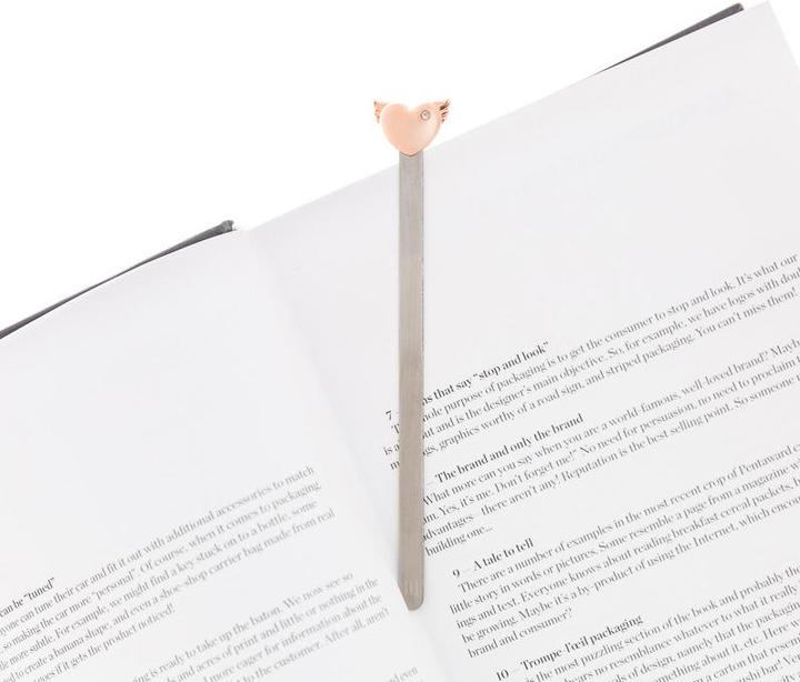 Actual product image Metalmorphose Bookmark Wing heart with stone