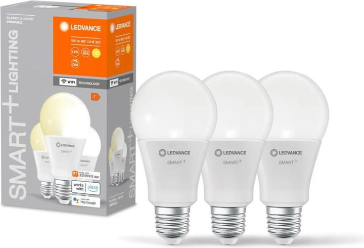 Actual product image Ledvance Smart+ Wifi Classic (E27, 14 W, 1521 lm, 3 x, F)