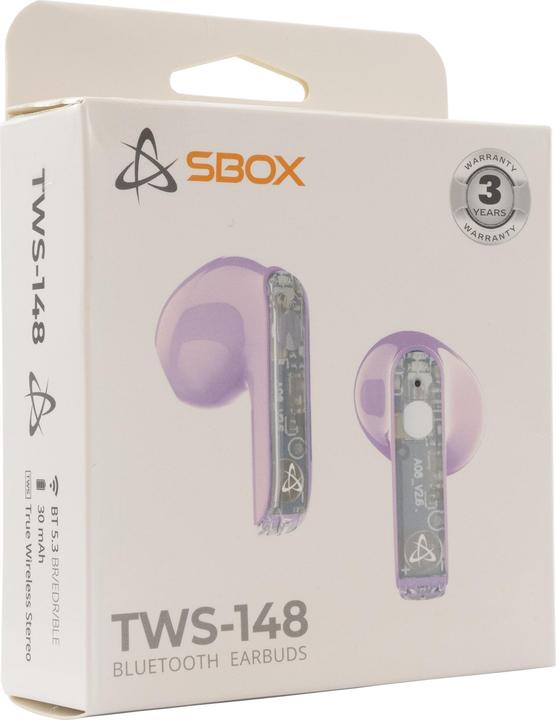 Actual product image Sbox EB-TWS148 Purple (4 h, Wireless)