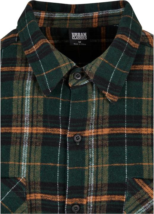 Produktbild Urban Classics Boxy Fane Check Shirt bottlegreen/orange S (S)
