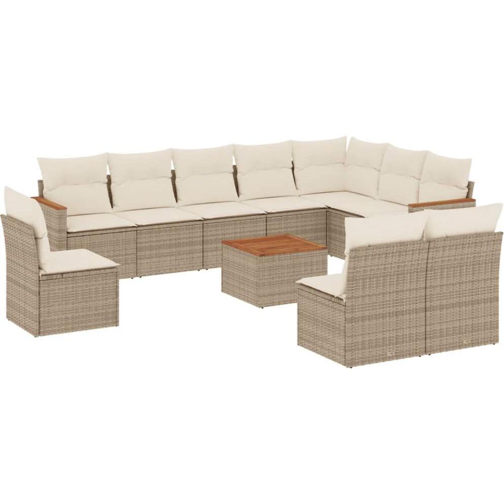 VidaXL, Gartenlounge, 10-tlg. Garten-Lounge-Set mit Kissen