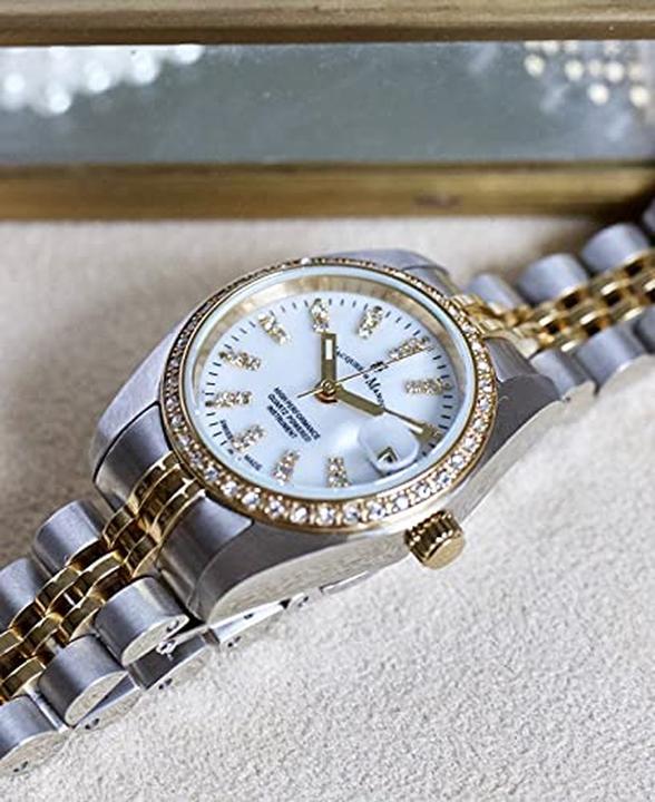 Actual product image Jacques du Manoir Inspiration Analog Quartz Watch with Two-Tone Stainless Steel Bracelet (Analogue wristwatch, Swiss made, 26 mm)