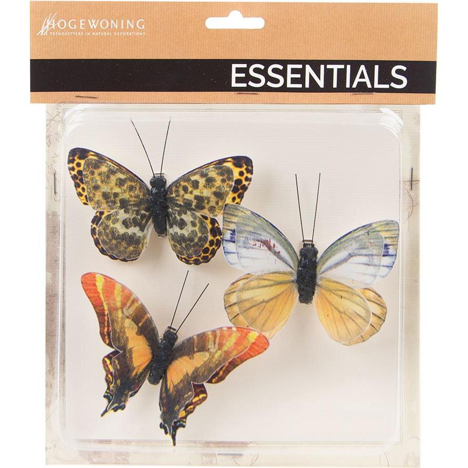 Nature, Deko Objekt, House of Schmetterling auf Clip 9cm 3er echt 1