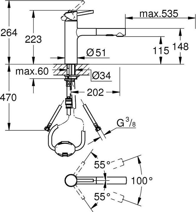 Immagine prodotto Grohe Küchenarmatur mit Handbrause Concetto supersteel matt 30273