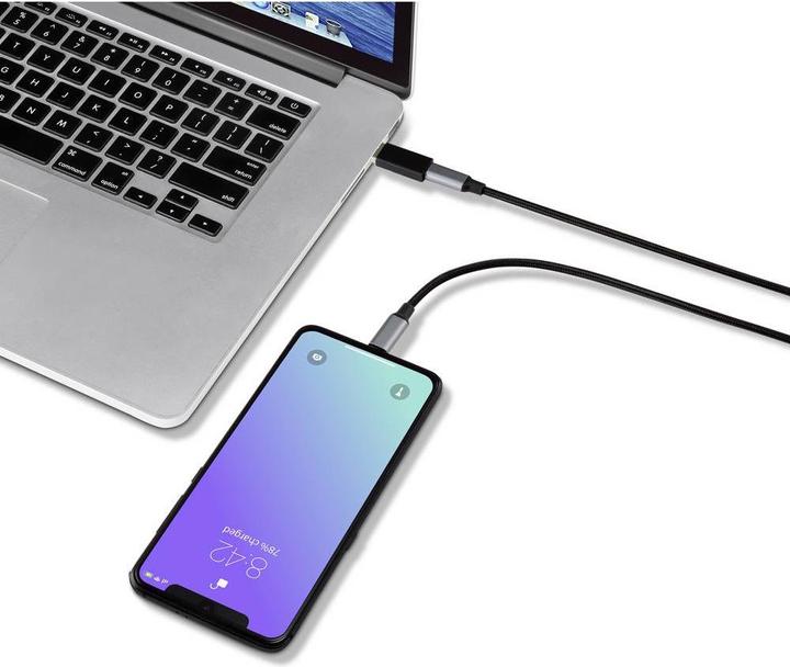 Actual product image Renkforce RF-4472306 Cable Interface / Gender Adapter USB Type A USB Type C Black (USB 3.2 Gen 1)