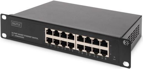 Produktbild Assmann Digitus 16-Port Gigabit Switch, 10 Zoll, Unmanaged, Unmanaged, Gigabit Ethernet (10/100/1000), Rack-