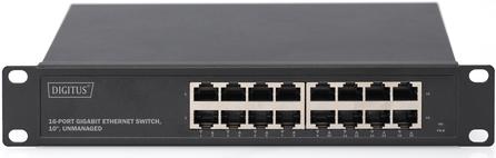 Produktbild Assmann Digitus 16-Port Gigabit Switch, 10 Zoll, Unmanaged, Unmanaged, Gigabit Ethernet (10/100/1000), Rack-