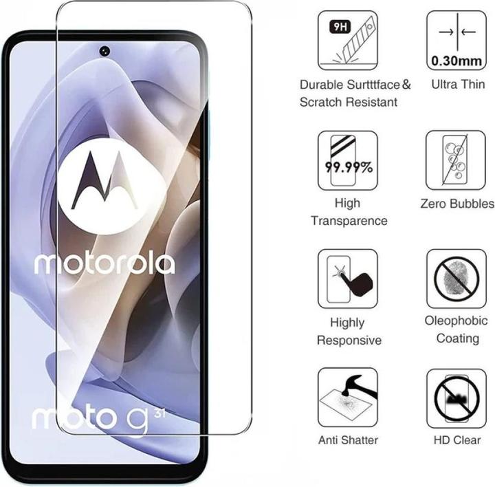 Produktbild Screenguard Motorola Moto G31 Panzerglas Schutzfolie Case Friendly Design (1 Stk., Motorola Moto G31)