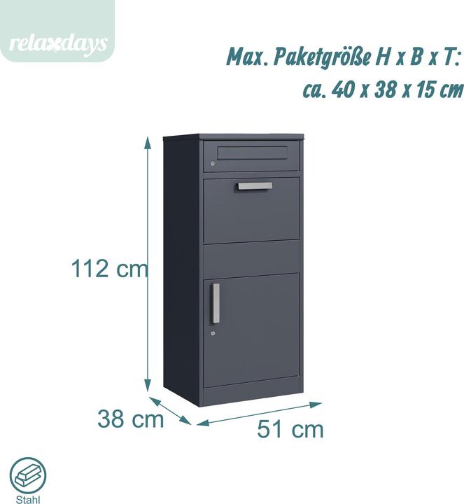 Actual product image Relaxdays mailbox