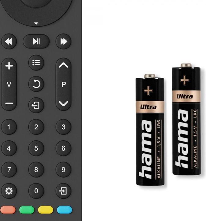 Produktbild Hama Universal-Fernbedienung TV, Infrarot, für 4 Geräte, lernfähig, App-Tasten (Universal Fernbedienung, Infrarot)