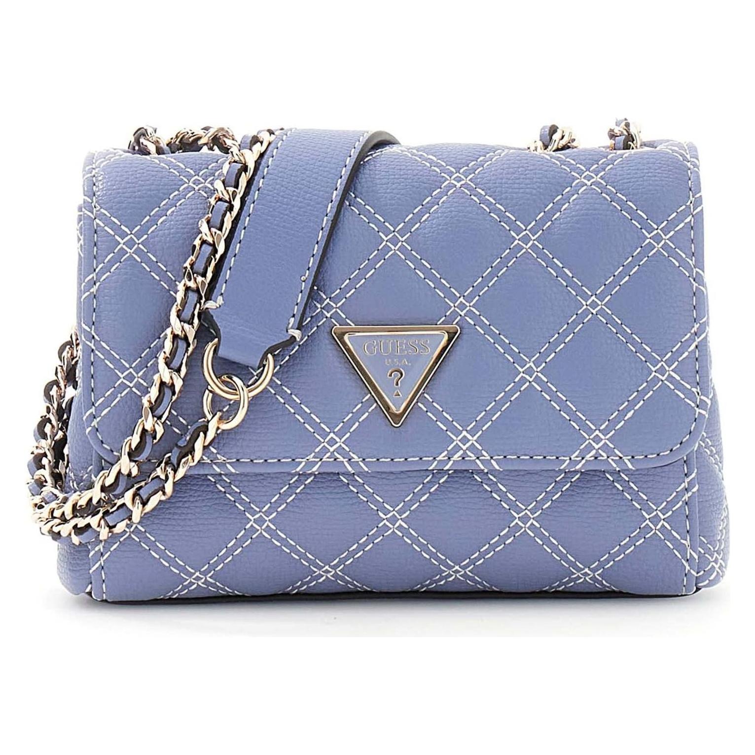 Guess, Damen, Handtasche, Giully Ii Mini 2 Compartment Convertible Flap, Blau, Grau