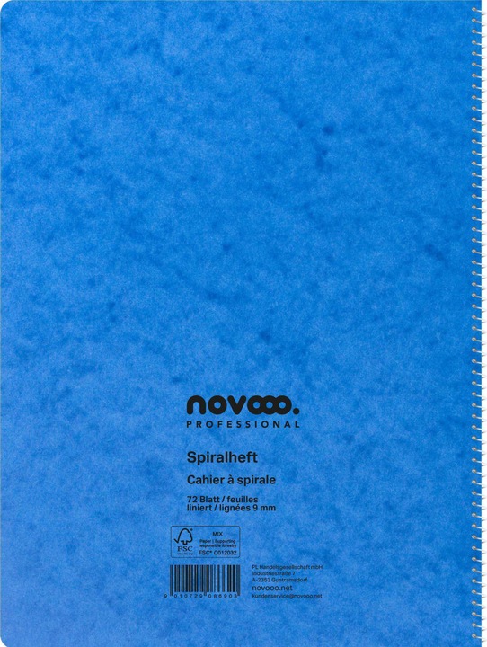 Produktbild Novooo Spiralheft assortiert (A4, Liniert)