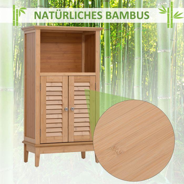 Image du produit Swisshandel24 Armoire de salle de bain, ouverte, bambou, naturel, 50 x 25,5 x 92 cm (50 x 25.5 x 92 cm)