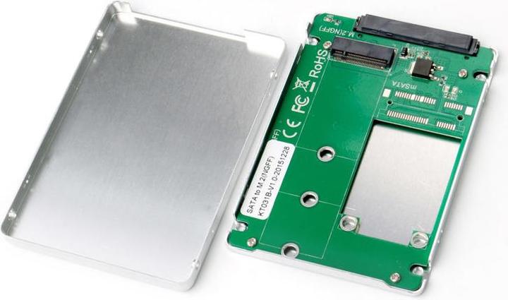 Produktbild i-tec SATA MySafe 6,4cm/2,5Zoll Gehaeuse mit Adapter nach SATA M.2 Festplatten SATA bis zu 6 Gbps Alucase (2.5", M.2)