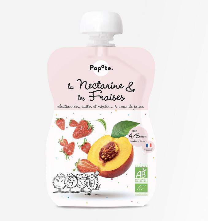 Actual product image Popote Quetschie Nektarine-Erdbeere BIO (120 g)